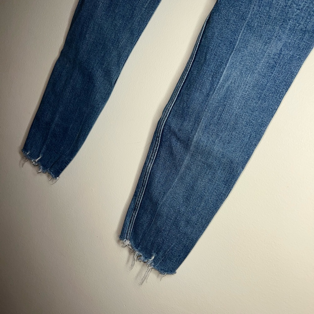 Zara Woman Denim Jeans Distressed Bottoms - Picture 5 of 8